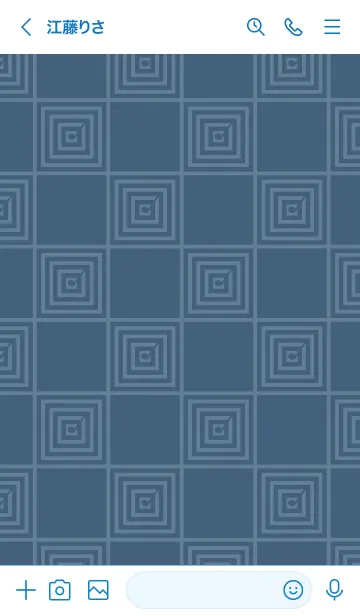 [LINE着せ替え] 和音 市松模様と音符 紺鼠の画像3