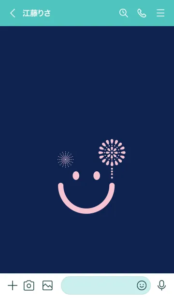 [LINE着せ替え] スマイル＆花火-濃藍の画像3