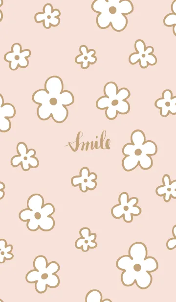 [LINE着せ替え] おしゃれなベージュ花27の画像1