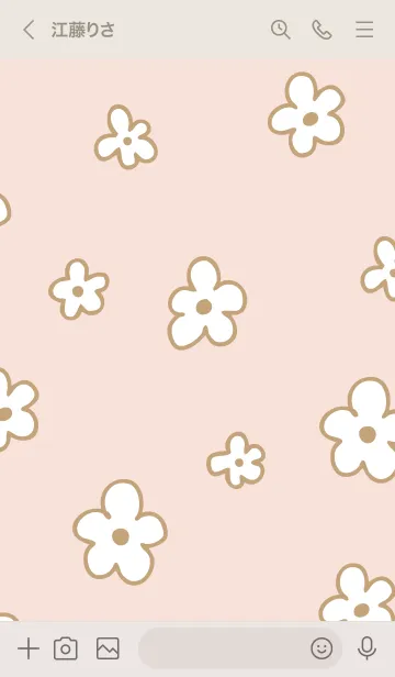 [LINE着せ替え] おしゃれなベージュ花27の画像3