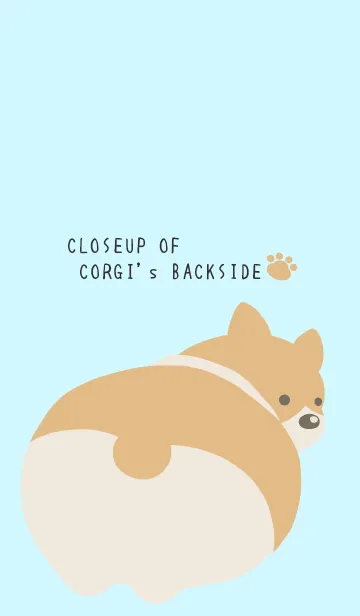 [LINE着せ替え] コーギーのおしりの着せかえ/ライトブルーの画像1