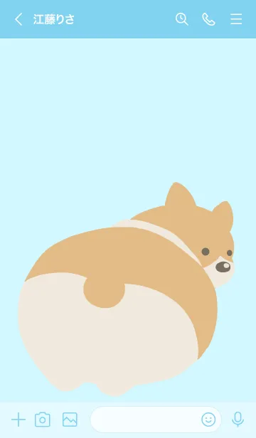 [LINE着せ替え] コーギーのおしりの着せかえ/ライトブルーの画像3