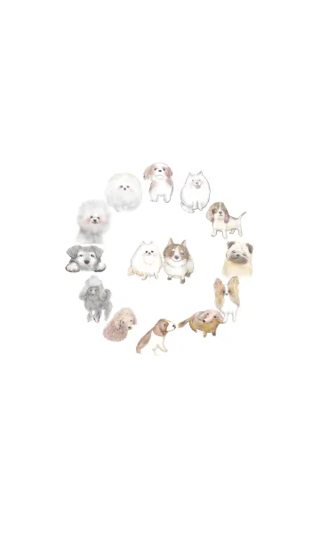 [LINE着せ替え] わんちゃん、犬、パグ、ダックス、柴犬などの画像1