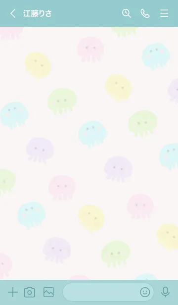 [LINE着せ替え] シンプルかわいいくらげ♪20の画像3