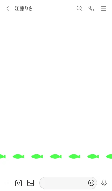 [LINE着せ替え] ねことおさかな(white&green.)の画像3