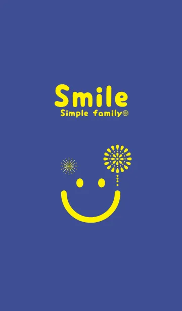 [LINE着せ替え] スマイル＆花火-コーンフラワーブルーの画像1