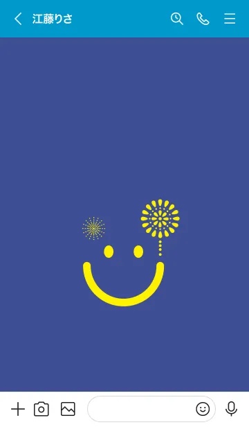 [LINE着せ替え] スマイル＆花火-コーンフラワーブルーの画像3