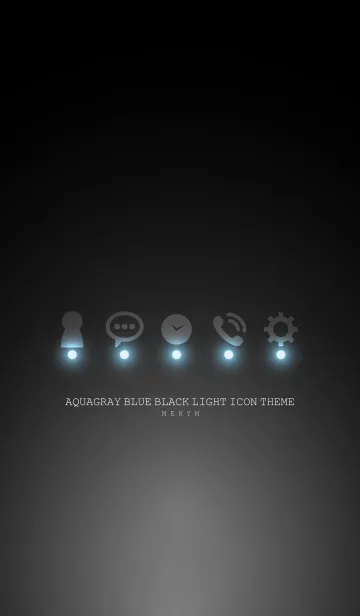 [LINE着せ替え] AQUAGRAY BLUE BLACK LIGHT ICON THEMEの画像1