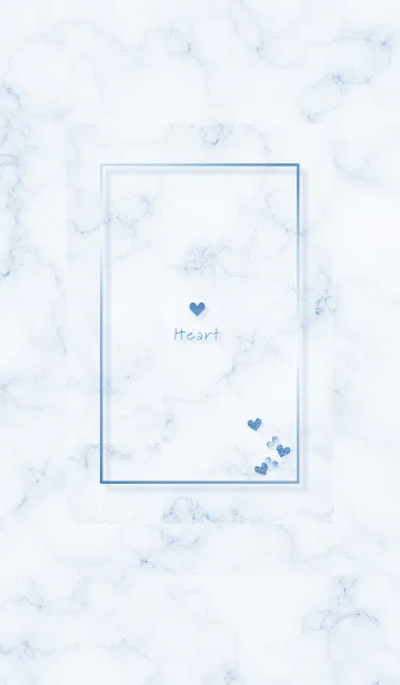 [LINE着せ替え] マーブルとハート2♥ブルー09_1の画像1