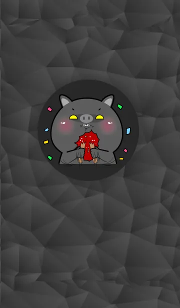 [LINE着せ替え] Simple Angry Cute Balck Pig Theme (JP)の画像1