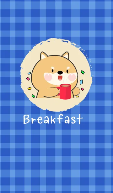 [LINE着せ替え] Simple Breakfast Shiba Inu Theme (JP)の画像1