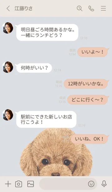 [LINE着せ替え] ICON DOG - トイプードル - PASTEL BL/01の画像4