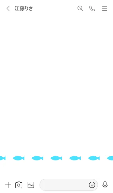 [LINE着せ替え] ねことおさかな(white&aqua)の画像3