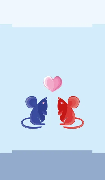 [LINE着せ替え] ekst blue（rat）love red（rat）の画像1