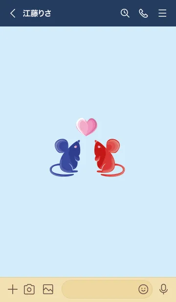 [LINE着せ替え] ekst blue（rat）love red（rat）の画像3