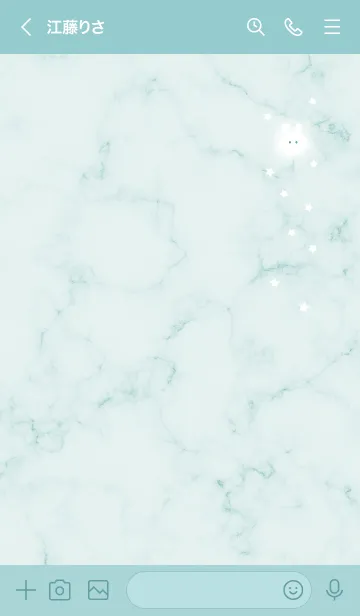 [LINE着せ替え] マーブルと月ウサギ★ブルーグリーン06_1の画像3