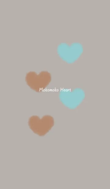 [LINE着せ替え] もこもこハート -ブラウン ブルー- 北欧の画像1