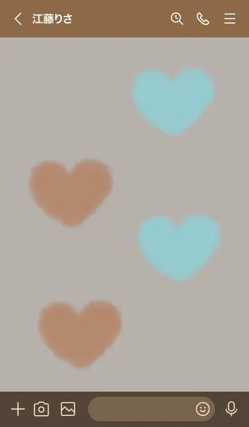 [LINE着せ替え] もこもこハート -ブラウン ブルー- 北欧の画像3