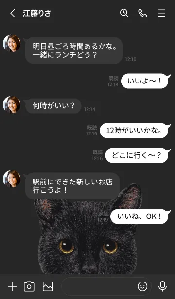 [LINE着せ替え] ICON CAT - ミックス - BLACK/07の画像3