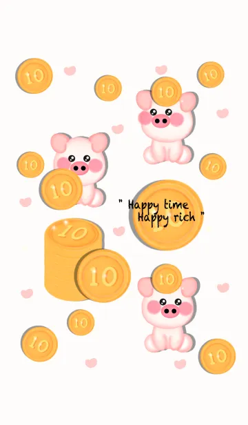 [LINE着せ替え] Be rich pig themeの画像1