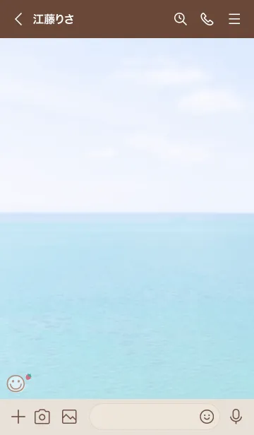[LINE着せ替え] 海と空 いちご'モカブラウン'の画像3