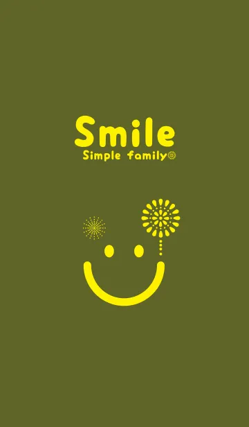 [LINE着せ替え] スマイル＆花火-オリーブグリーンの画像1