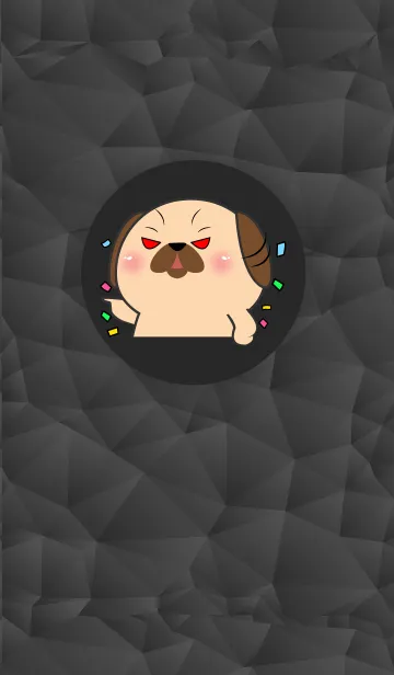 [LINE着せ替え] Simple Angry Cute Pug Dog Theme (JP)の画像1