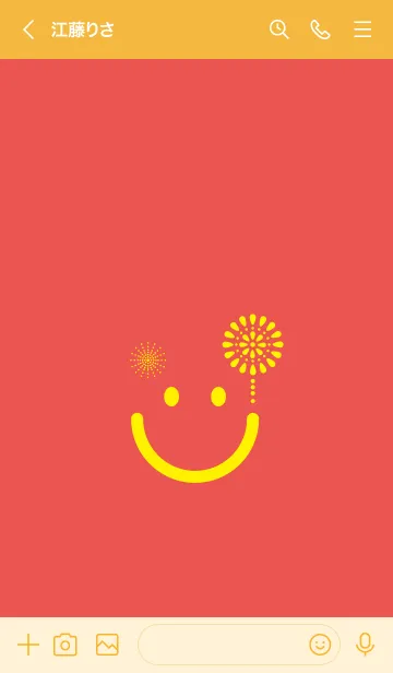 [LINE着せ替え] スマイル＆花火-ポピーレッドの画像3