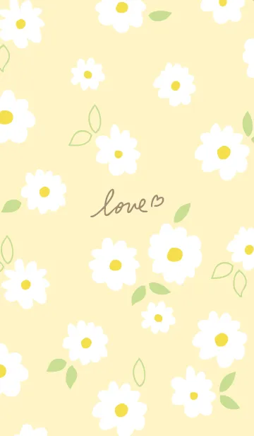 [LINE着せ替え] 白いお花と葉っぱ。26の画像1