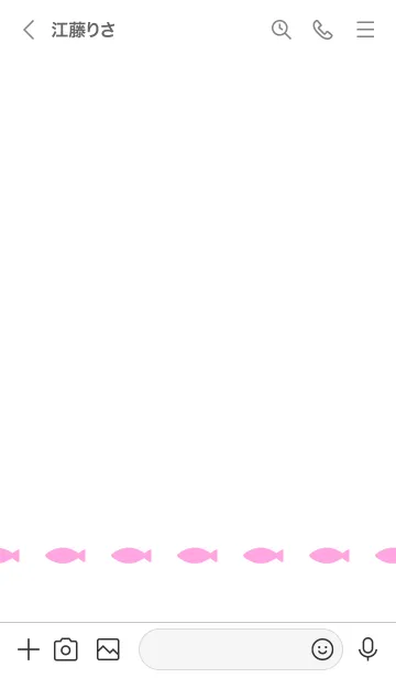 [LINE着せ替え] ねことおさかな(white&pastel pink)の画像3