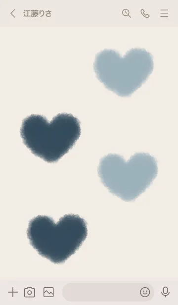 [LINE着せ替え] もこもこハート -ネイビー ブルー- 北欧の画像3