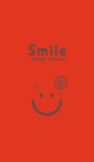 [LINE着せ替え] スマイル＆花火-スカーレッドの画像1