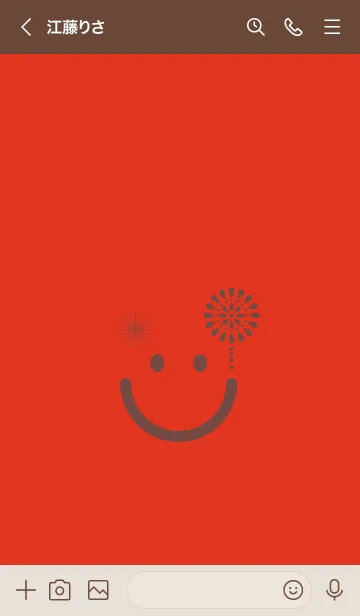 [LINE着せ替え] スマイル＆花火-スカーレッドの画像3