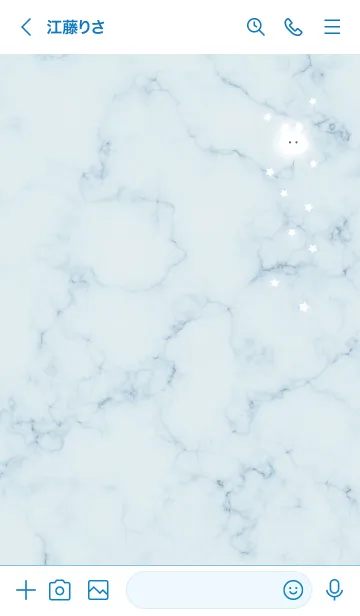 [LINE着せ替え] マーブルと月ウサギ★ブルー01_1の画像3