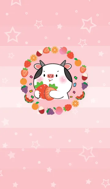 [LINE着せ替え] Simple Cow  Love Fruit Theme (JP)の画像1