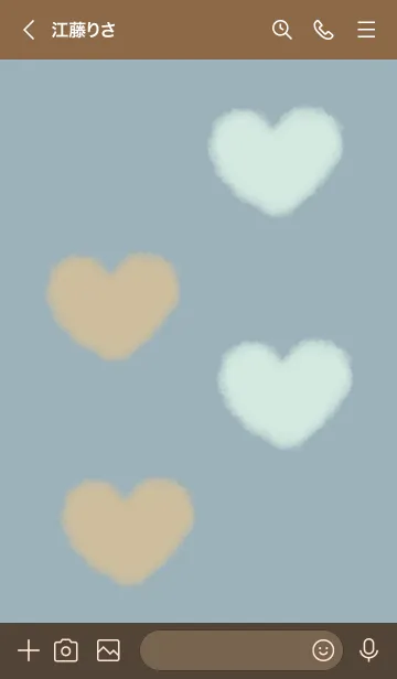 [LINE着せ替え] もこもこハート -ベージュ ブルー- 北欧の画像3