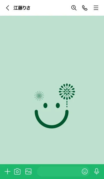 [LINE着せ替え] スマイル＆花火-オパールグリーンの画像3