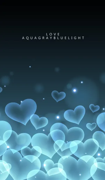 [LINE着せ替え] AQUAGRAY BLUE HEARTの画像1