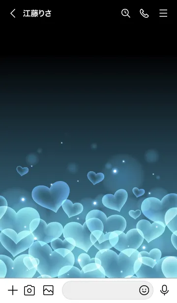 [LINE着せ替え] AQUAGRAY BLUE HEARTの画像3