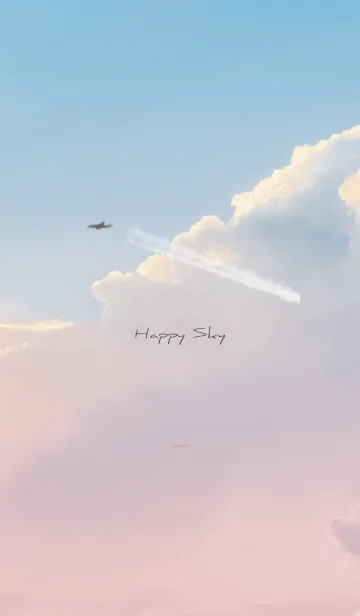 [LINE着せ替え] ベージュとピンク : Happy skyの画像1