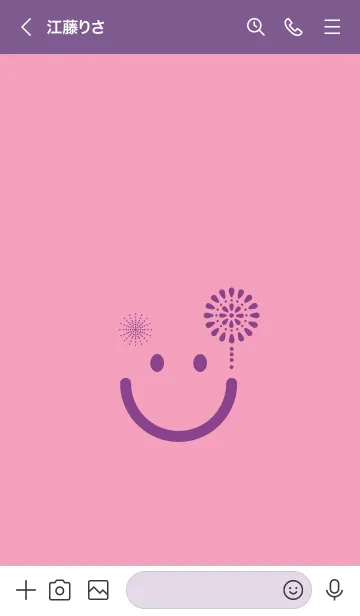 [LINE着せ替え] スマイル＆花火-フクシャピンクの画像3