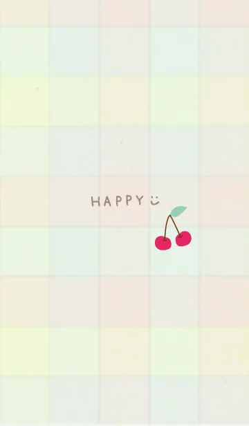 [LINE着せ替え] チェック柄 さくらんぼ24の画像1
