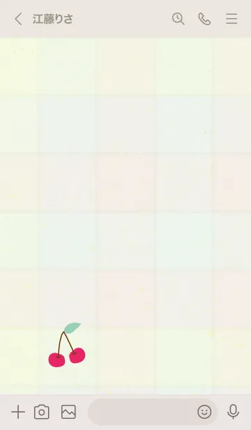 [LINE着せ替え] チェック柄 さくらんぼ24の画像3