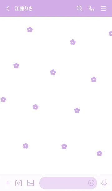 [LINE着せ替え] flower pattern #purple whiteの画像3