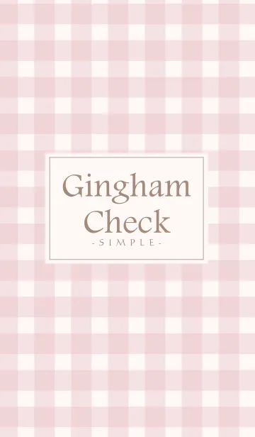 [LINE着せ替え] Gingham Check Natural Pink-SIMPLE 15の画像1