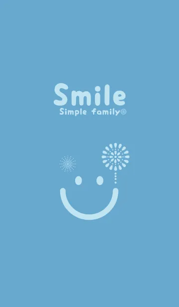 [LINE着せ替え] スマイル＆花火-チョークブルーの画像1