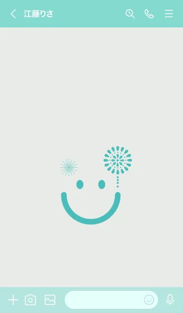 [LINE着せ替え] スマイル＆花火-フロスティグレイの画像3