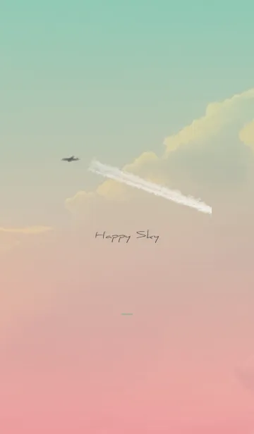 [LINE着せ替え] ミントグリーン ピンク : Happy skyの画像1