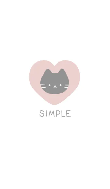 [LINE着せ替え] しんぷる ねこ 03 - グレー & レッドの画像1