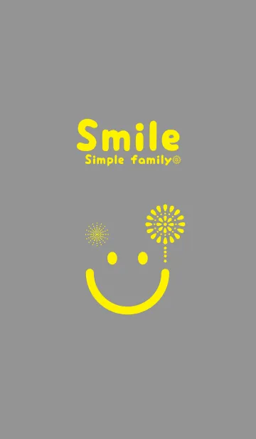 [LINE着せ替え] スマイル＆花火-鼠色の画像1